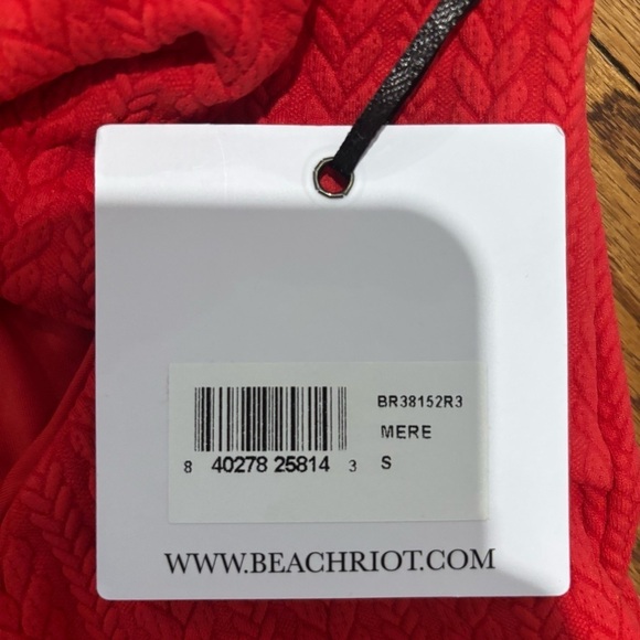 NWT Women’s Beach Riot Tyler One Piece Bathing suit, Red. Size: small - Picture 6 of 6